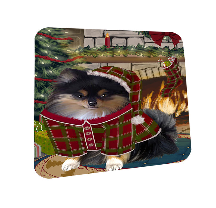 The Stocking was Hung Pomeranian Dog Coasters Set of 4 CST55523