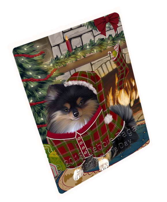 The Stocking was Hung Pomeranian Dog Large Refrigerator / Dishwasher Magnet RMAG95658