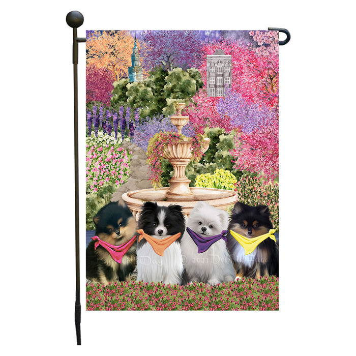 Pomeranian Dogs Garden Flag: Explore a Variety of Designs, Weather Resistant, Double-Sided, Custom, Personalized, Outside Garden Yard Decor, Flags for Dog and Pet Lovers