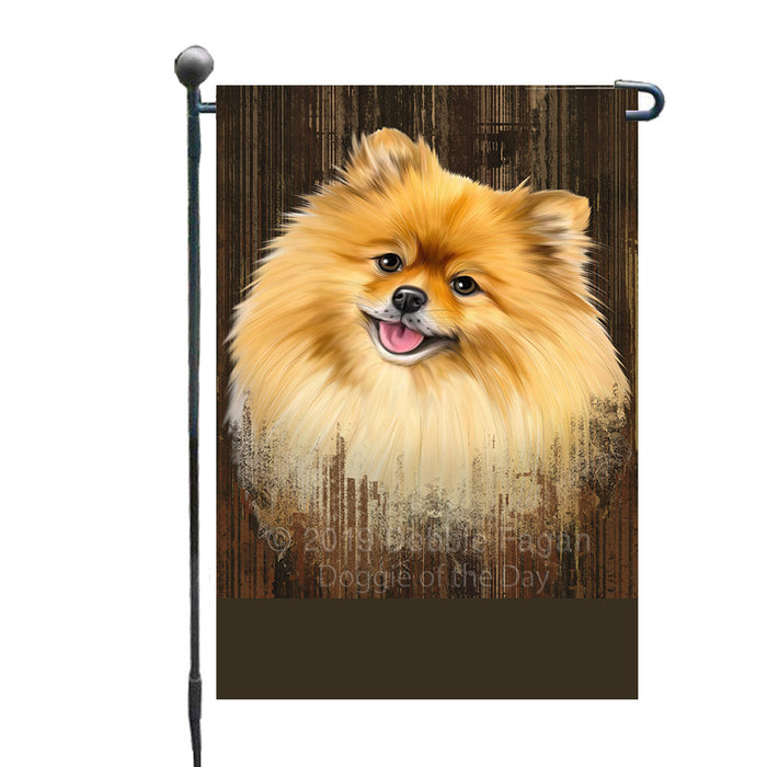 Personalized Rustic Pomeranian Dog Custom Garden Flag GFLG63588