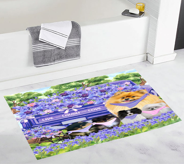 Pomeranian Bath Mat: Explore a Variety of Designs, Custom, Personalized, Non-Slip Bathroom Floor Rug Mats, Gift for Dog and Pet Lovers