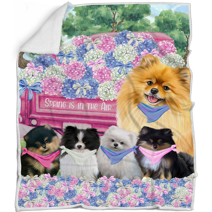 Pomeranian Blanket: Explore a Variety of Designs, Personalized, Custom Bed Blankets, Cozy Sherpa, Fleece and Woven, Dog Gift for Pet Lovers
