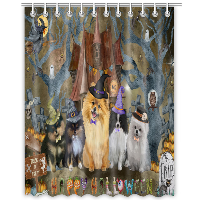 Pomeranian Shower Curtain: Explore a Variety of Designs, Personalized, Custom, Waterproof Bathtub Curtains for Bathroom Decor with Hooks, Pet Gift for Dog Lovers