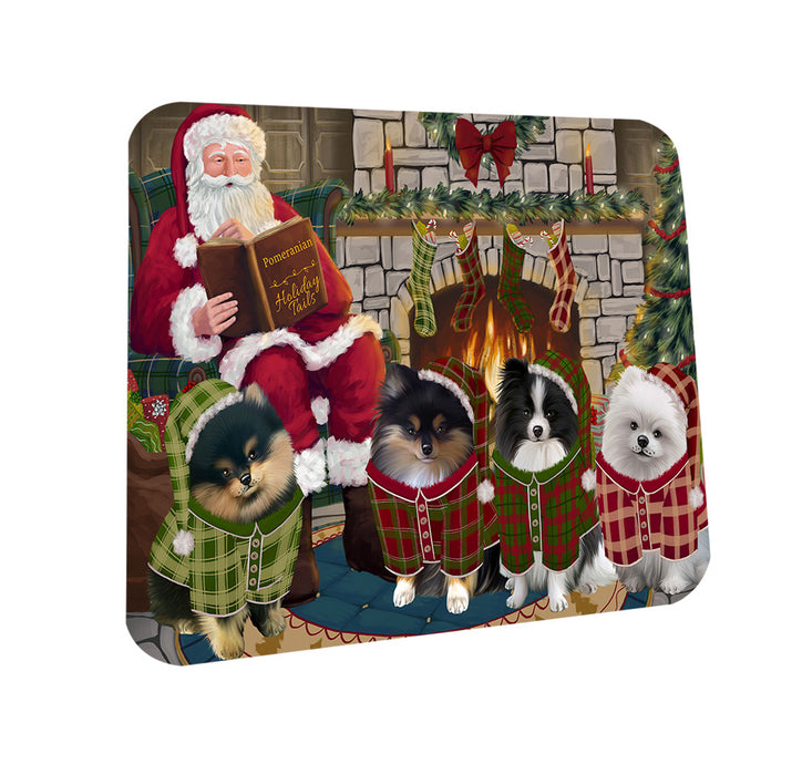Christmas Cozy Holiday Tails Pomeranians Dog Coasters Set of 4 CST55334