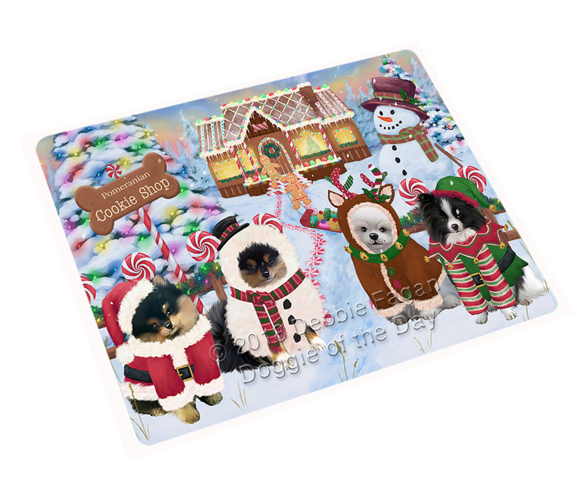 Holiday Gingerbread Cookie Shop Pomeranians Dog Cutting Board C74667