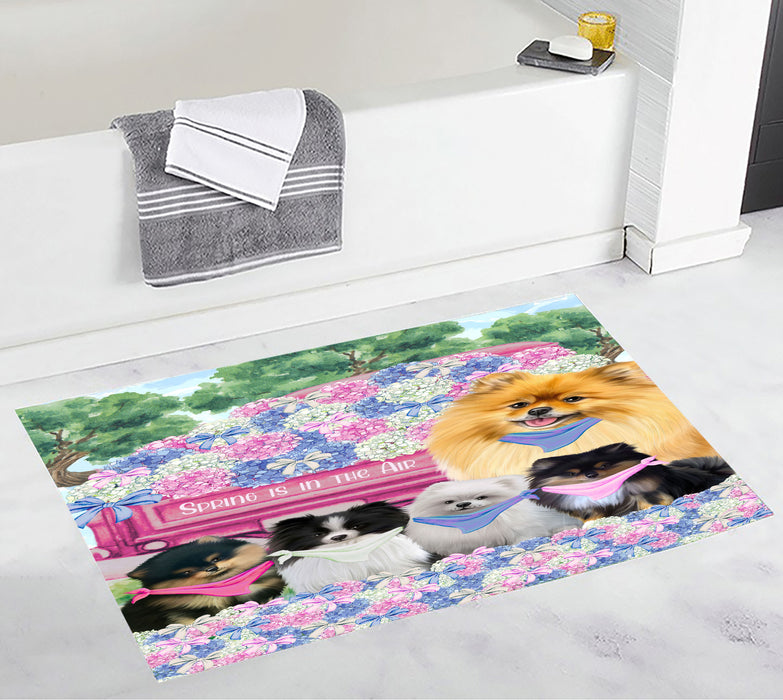 Pomeranian Personalized Bath Mat, Explore a Variety of Custom Designs, Anti-Slip Bathroom Rug Mats, Pet and Dog Lovers Gift
