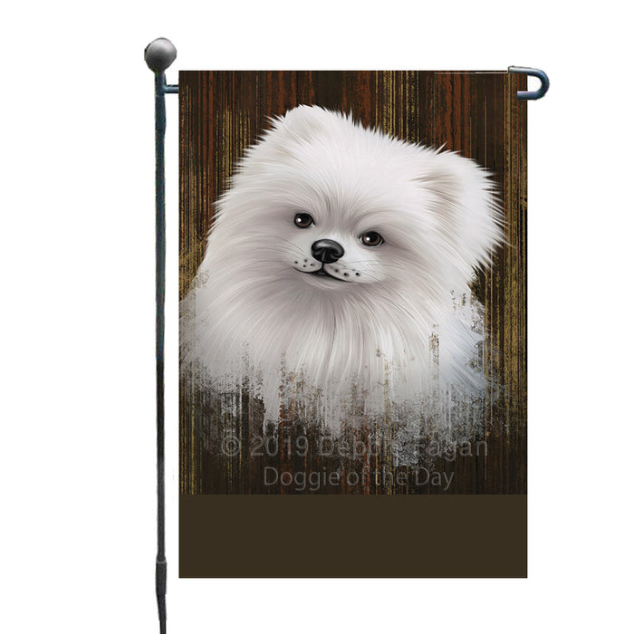 Personalized Rustic Pomeranian Dog Custom Garden Flag GFLG63590
