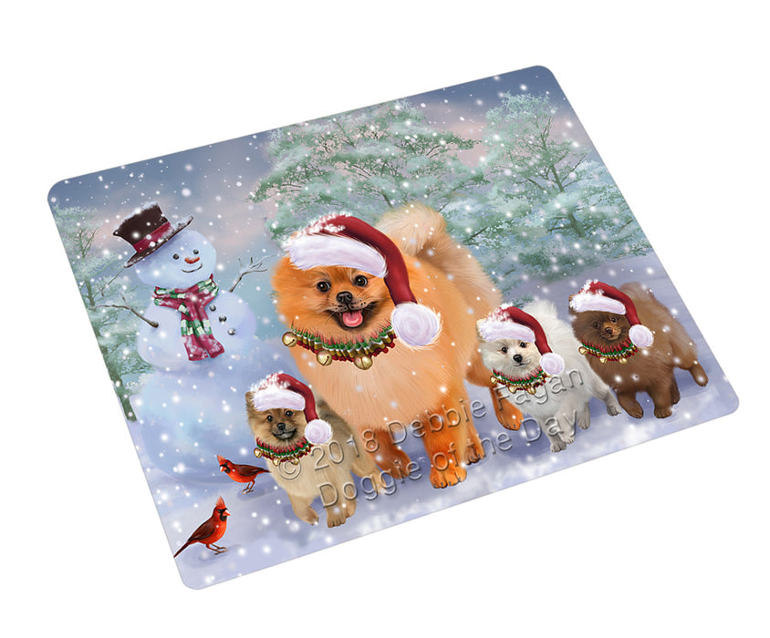 Christmas Running Family Pomeranian Dogs Refrigerator / Dishwasher Magnet RMAG105222