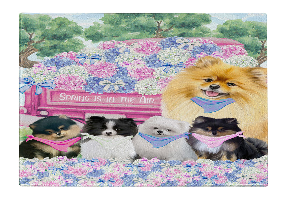 Pomeranian Cutting Board: Explore a Variety of Designs, Personalized, Custom, Kitchen Tempered Glass Scratch and Stain Resistant, Halloween Gift for Pet and Dog Lovers