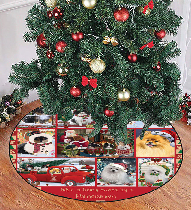 Love is Being Owned Christmas Pomeranian Dogs Tree Skirt