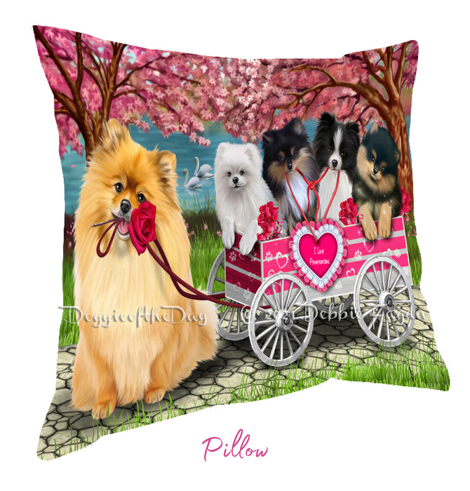 Mother's Day Gift Basket Pomeranian Dogs Blanket, Pillow, Coasters, Magnet, Coffee Mug and Ornament