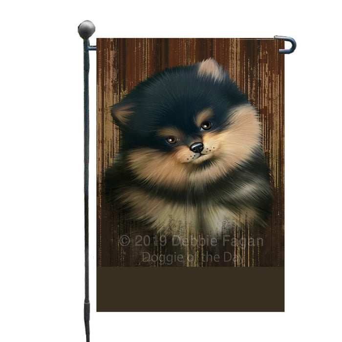 Personalized Rustic Pomeranian Dog Custom Garden Flag GFLG63591