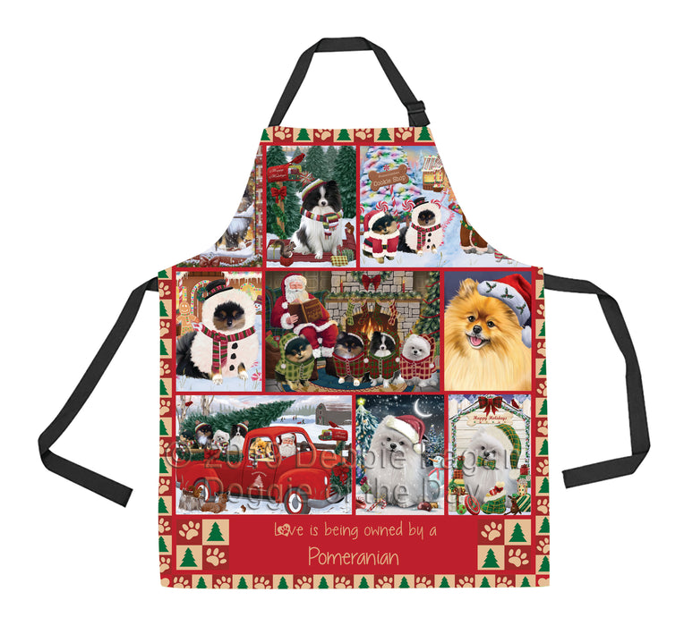 Love is Being Owned Christmas Pomeranian Dogs Apron
