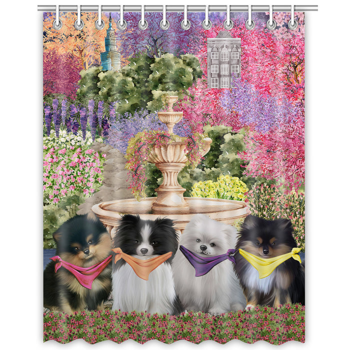 Pomeranian Shower Curtain: Explore a Variety of Designs, Custom, Personalized, Waterproof Bathtub Curtains for Bathroom with Hooks, Gift for Dog and Pet Lovers