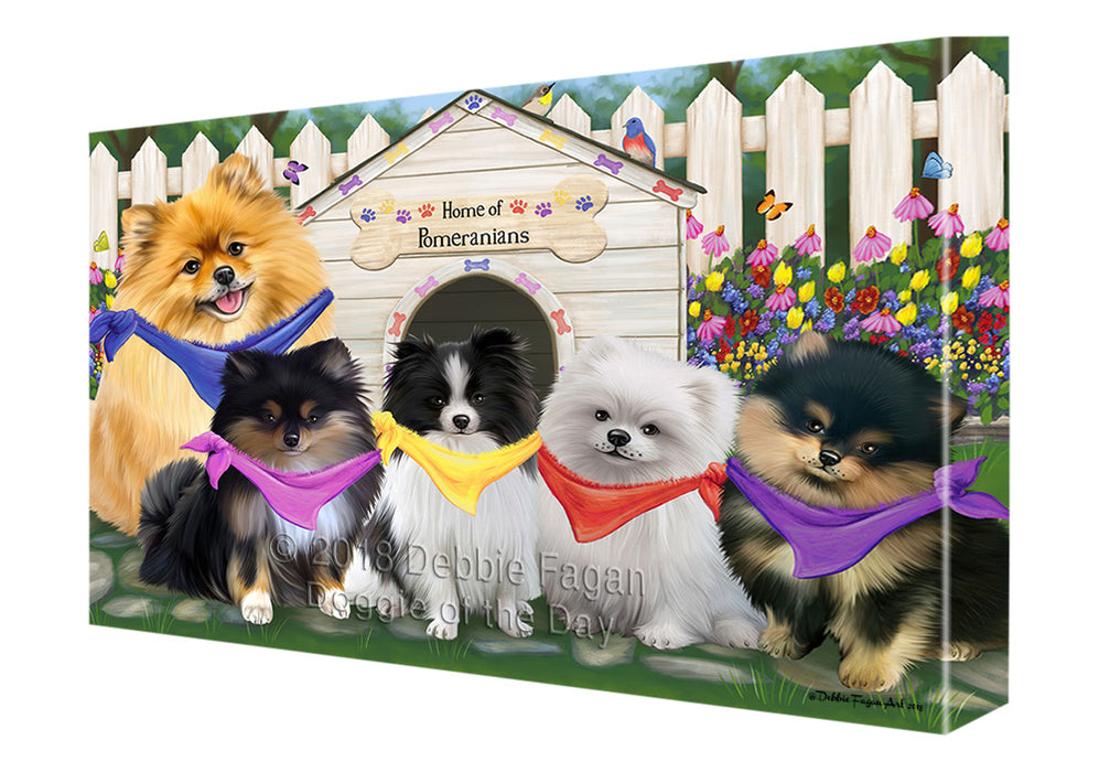 Spring Dog House Pomeranians Dog Canvas Wall Art CVS68020