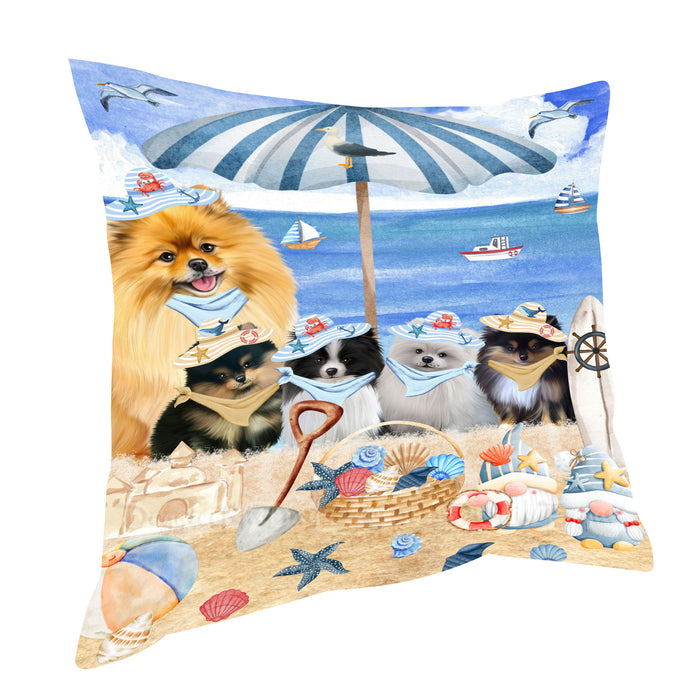 Pomeranian Throw Pillow, Explore a Variety of Custom Designs, Personalized, Cushion for Sofa Couch Bed Pillows, Pet Gift for Dog Lovers