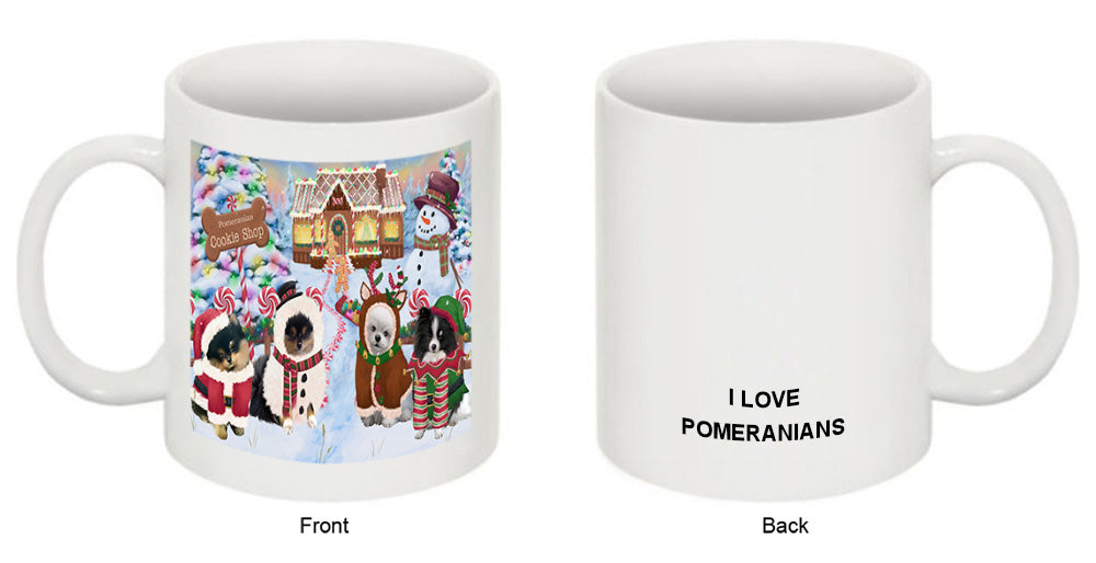 Holiday Gingerbread Cookie Shop Pomeranians Dog Coffee Mug MUG51908