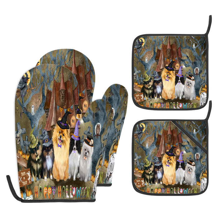 Pomeranian Oven Mitts and Pot Holder, Explore a Variety of Designs, Custom, Kitchen Gloves for Cooking with Potholders, Personalized, Dog and Pet Lovers Gift