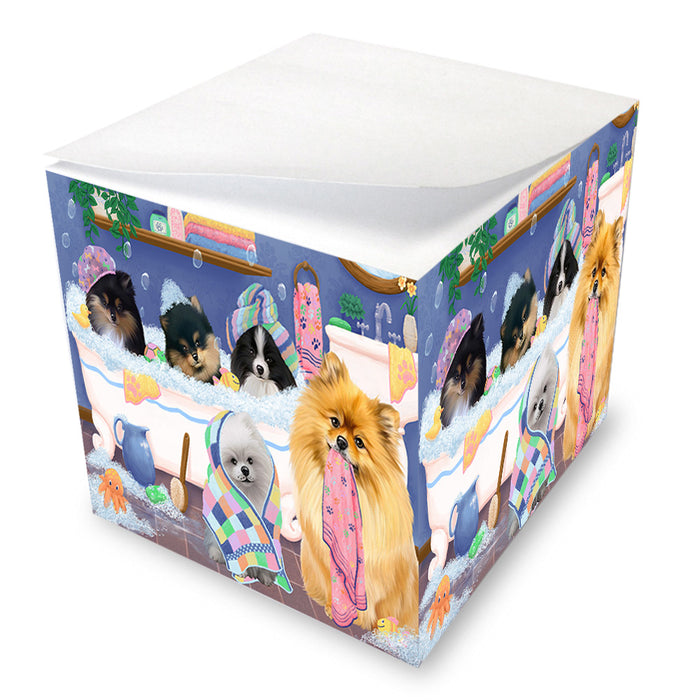 Rub A Dub Dogs In A Tub Pomeranians Dog Note Cube NOC54881