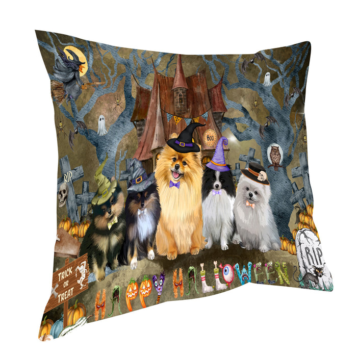 Pomeranian Throw Pillow: Explore a Variety of Designs, Custom, Cushion Pillows for Sofa Couch Bed, Personalized, Dog Lover's Gifts