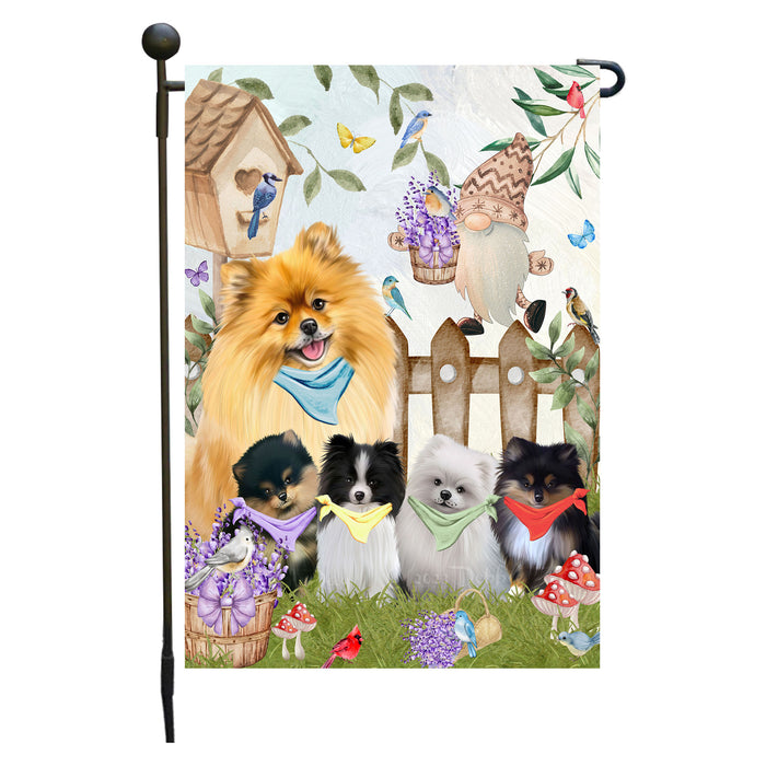 Pomeranian Dogs Garden Flag: Explore a Variety of Designs, Custom, Personalized, Weather Resistant, Double-Sided, Outdoor Garden Yard Decor for Dog and Pet Lovers