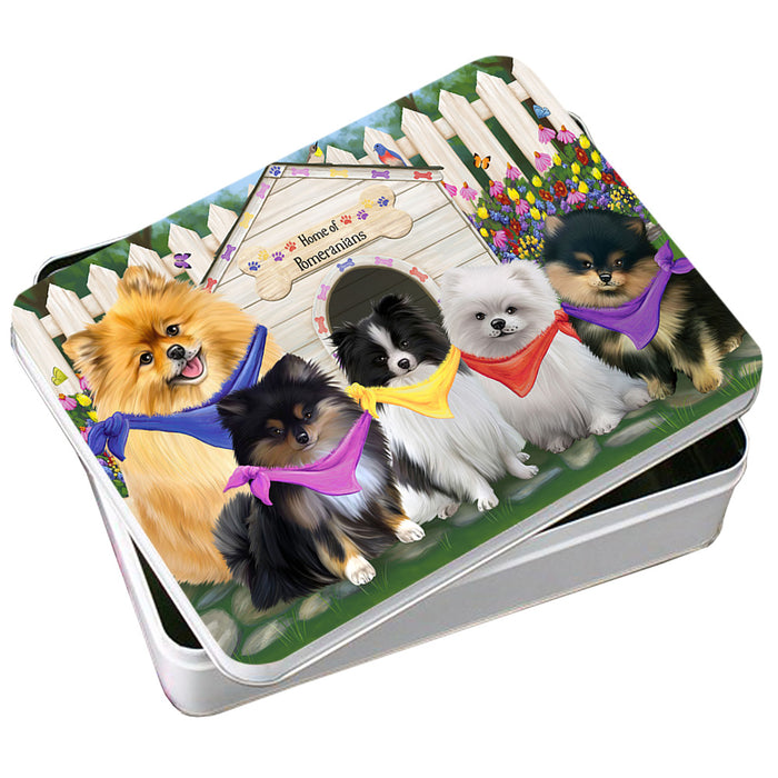 Spring Dog House Pomeranians Dog Photo Storage Tin PITN50220