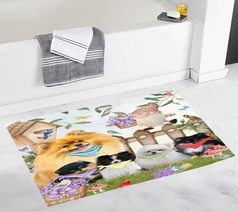 Pomeranian Custom Bath Mat, Explore a Variety of Personalized Designs, Anti-Slip Bathroom Pet Rug Mats, Dog Lover's Gifts
