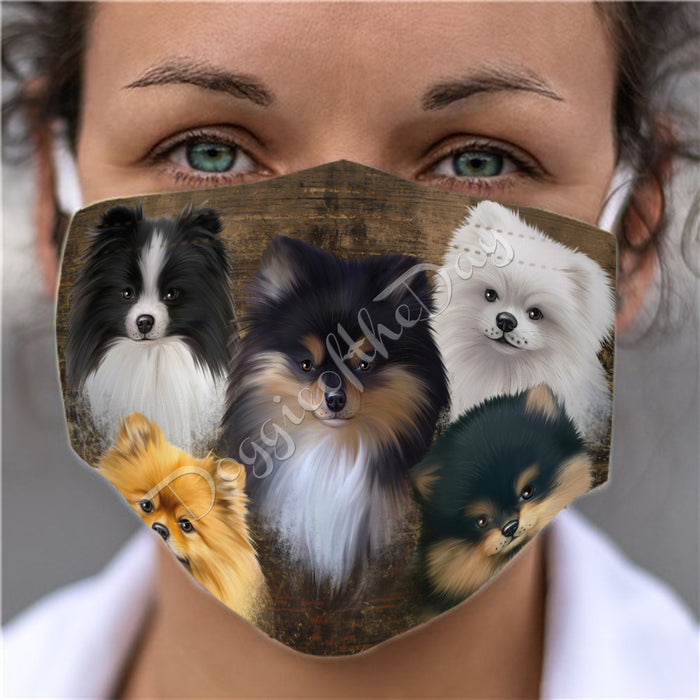 Rustic Pomeranian Dogs Face Mask FM50076