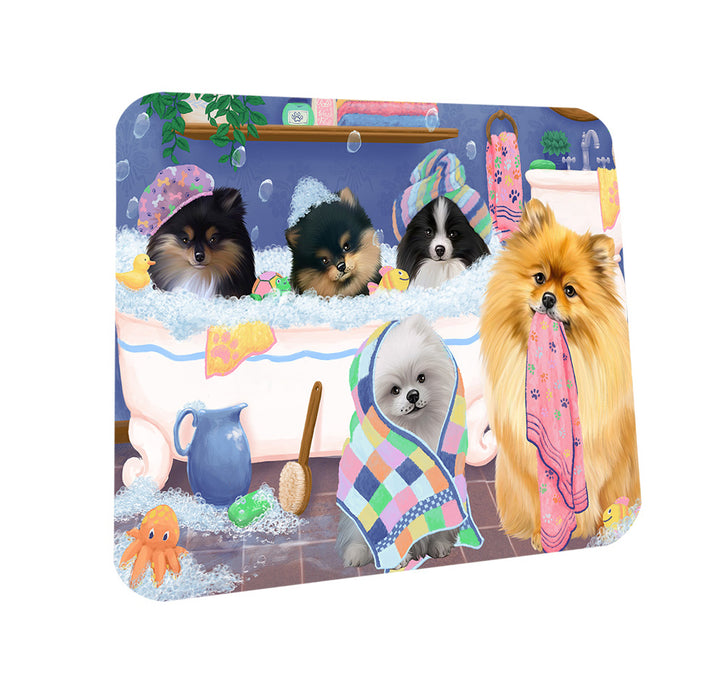 Rub A Dub Dogs In A Tub Pomeranians Dog Coasters Set of 4 CST56767