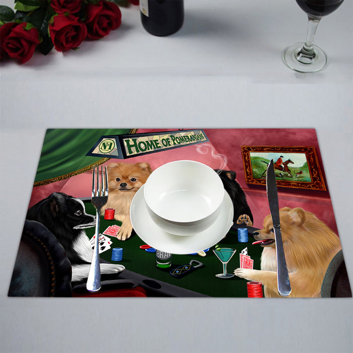 Home of  Pomeranian Dogs Playing Poker Placemat