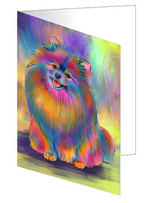 Paradise Wave Pomeranian Dog Handmade Artwork Assorted Pets Greeting Cards and Note Cards with Envelopes for All Occasions and Holiday Seasons GCD74690