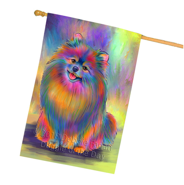 Paradise Wave Pomeranian Dog House Flag FLG57409