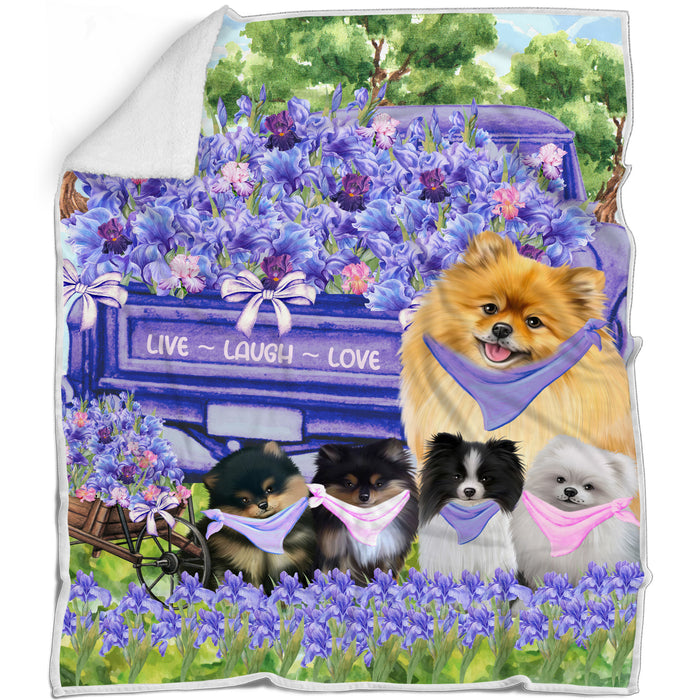 Pomeranian Blanket: Explore a Variety of Designs, Custom, Personalized, Cozy Sherpa, Fleece and Woven, Dog Gift for Pet Lovers