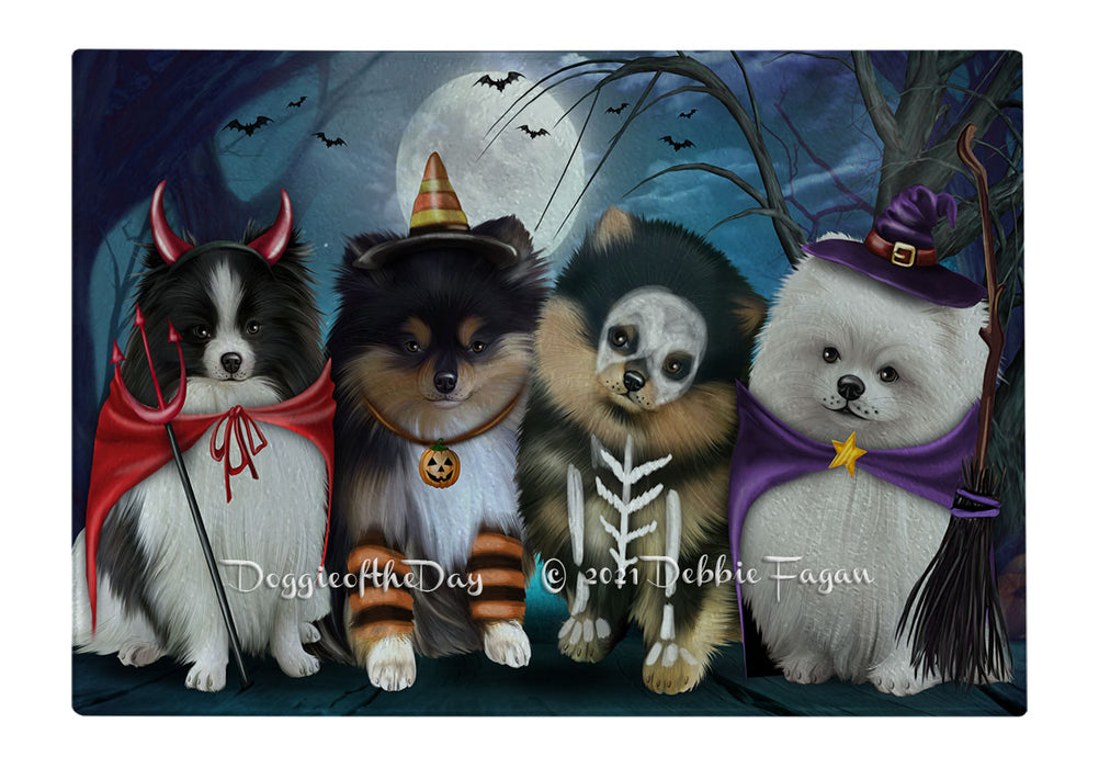 Happy Halloween Trick or Treat Pomeranian Dogs Cutting Board - Easy Grip Non-Slip Dishwasher Safe Chopping Board Vegetables C79648