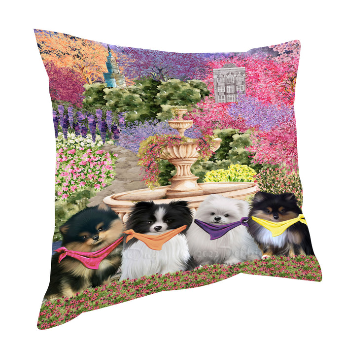 Pomeranian Throw Pillow: Explore a Variety of Designs, Cushion Pillows for Sofa Couch Bed, Personalized, Custom, Dog Lover's Gifts