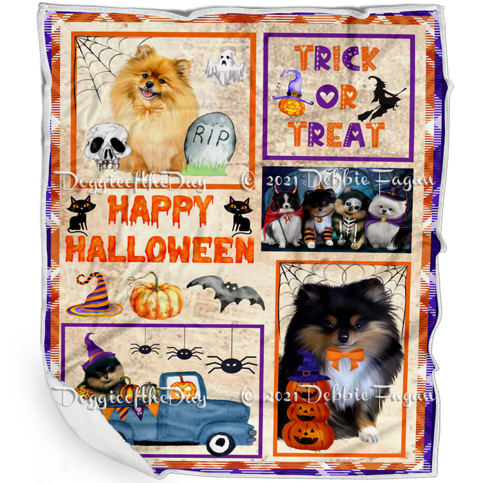 Happy Halloween Trick or Treat Pomeranian Dogs Blanket BLNKT143772