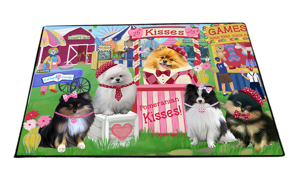 Carnival Kissing Booth Pomeranians Dog Floormat FLMS53001