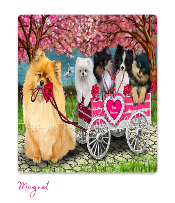 Mother's Day Gift Basket Pomeranian Dogs Blanket, Pillow, Coasters, Magnet, Coffee Mug and Ornament