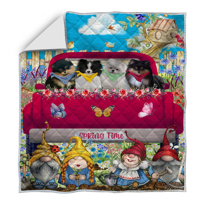 Pomeranian Quilt: Explore a Variety of Personalized Designs, Custom, Bedding Coverlet Quilted, Pet and Dog Lovers Gift