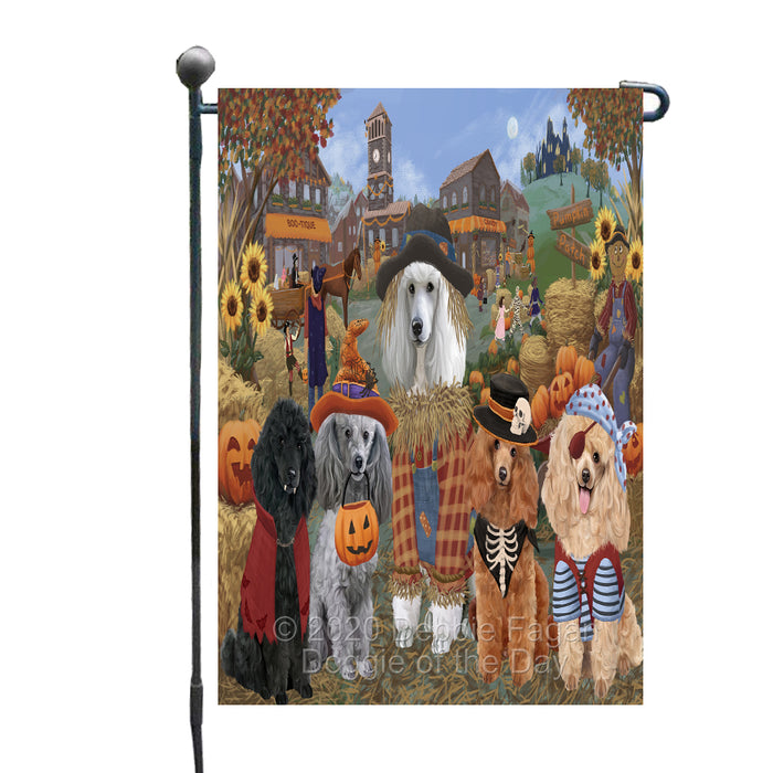 Halloween 'Round Town Poodle Dogs Garden Flag GFLG65735