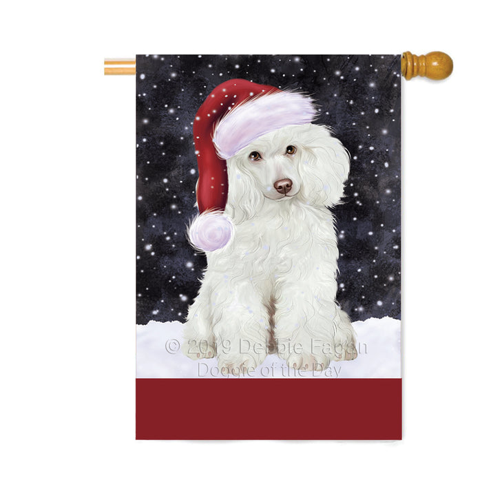 Personalized Let It Snow Happy Holidays Poodle Dog Custom House Flag FLG-DOTD-A62464