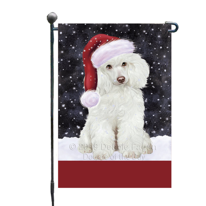 Personalized Let It Snow Happy Holidays Poodle Dog Custom Garden Flags GFLG-DOTD-A62408