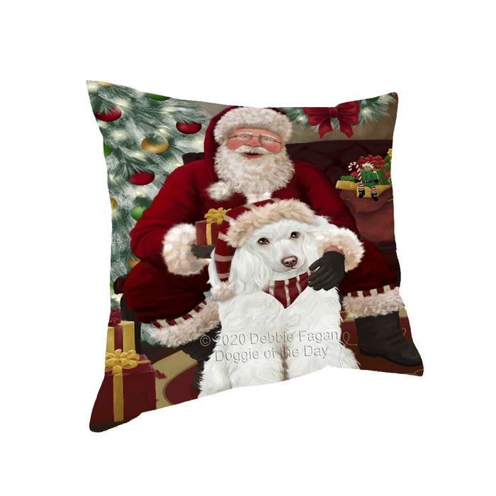 Santa's Christmas Surprise Poodle Dog Pillow PIL87296