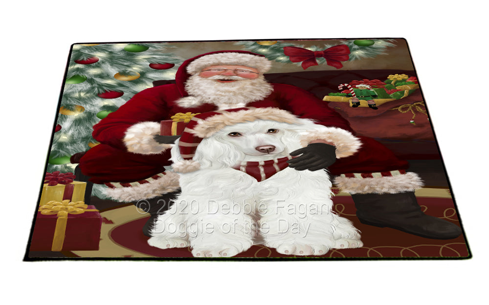 Santa's Christmas Surprise Poodle Dog Indoor/Outdoor Welcome Floormat - Premium Quality Washable Anti-Slip Doormat Rug FLMS57532