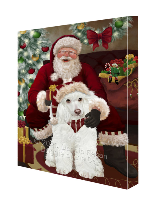 Santa I've Been Good Poodle Dog Canvas Print Wall Art Décor CVS148823