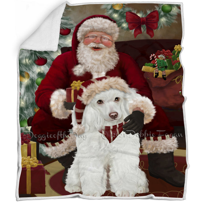 Santa's Christmas Surprise Poodle Dog Blanket BLNKT142353
