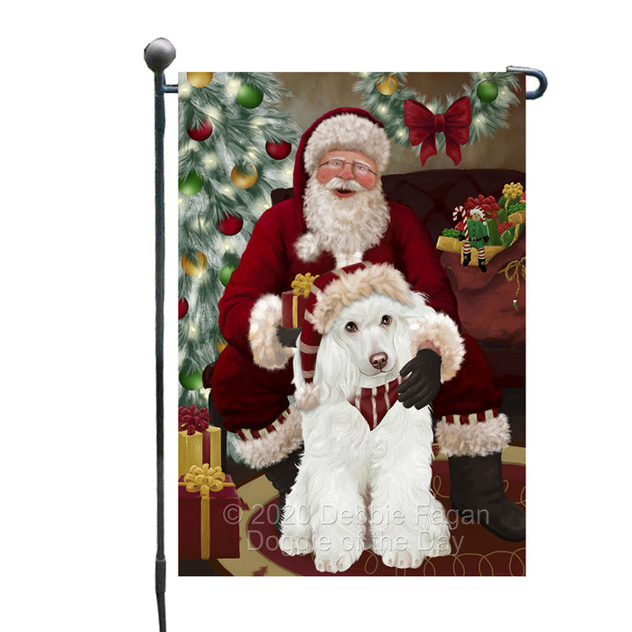 Santa's Christmas Surprise Poodle Dog Garden Flag GFLG66769