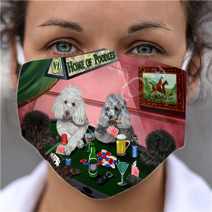 Home of Poodle Dogs Playing Poker Face Mask FM49810