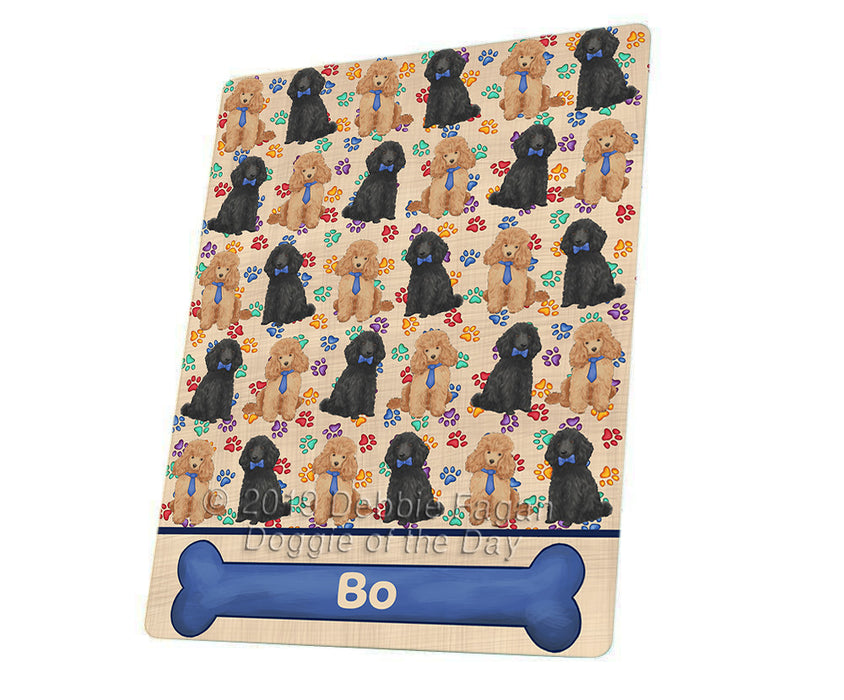 Rainbow Paw Print Poodle Dogs Blanket BLNKT136308