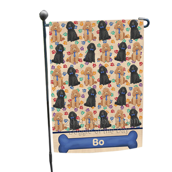 Rainbow Paw Print Poodle Dogs Garden Flag GFLG65303